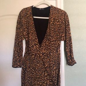 Zara animal print wrap dress